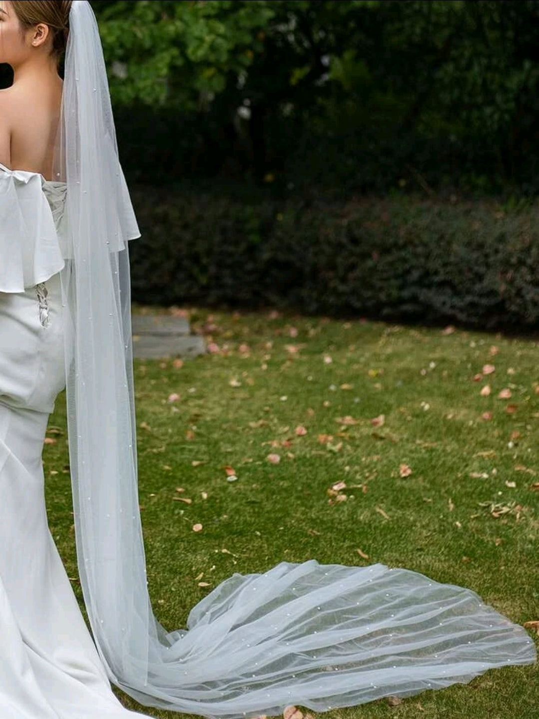 Pearl Bridal Veil Hair with Comb