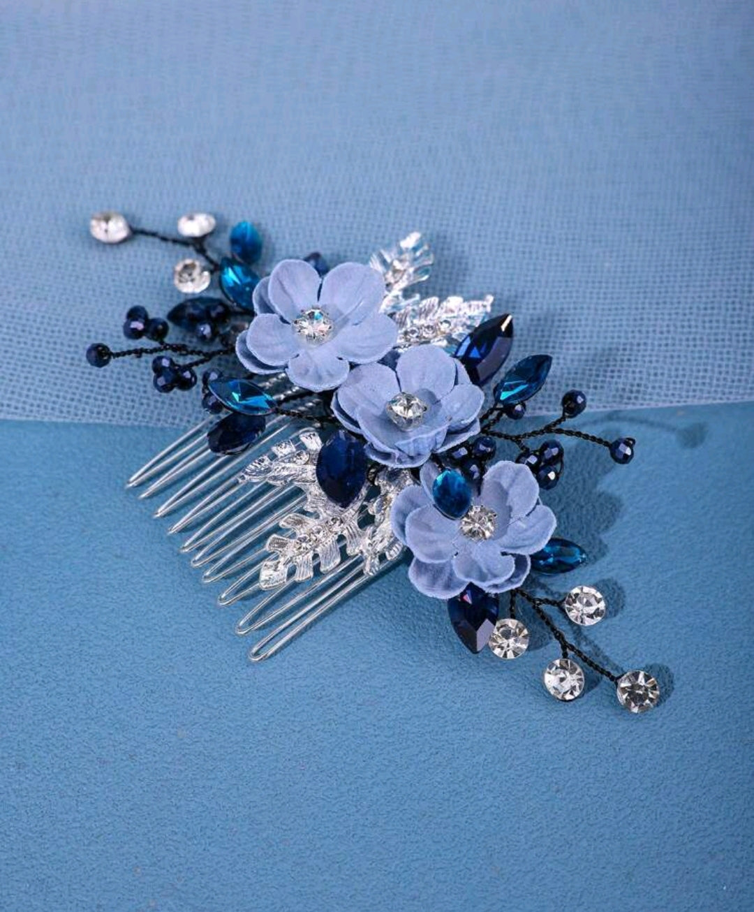 Silver Flower Decorative Bridal Hair Clip