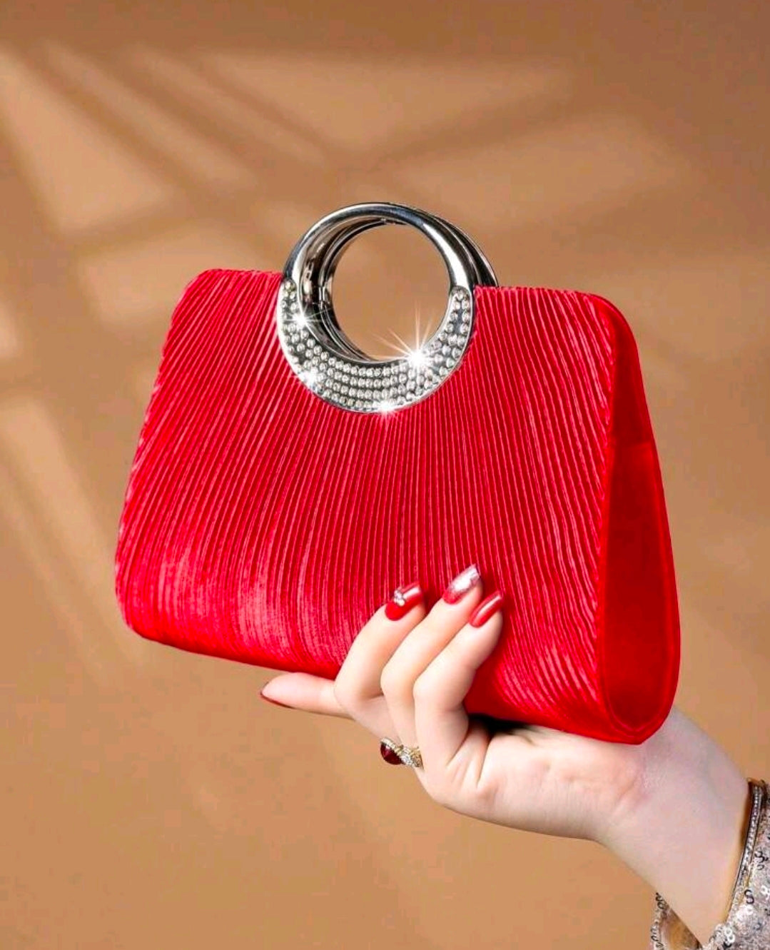 Luxury Evening Clutch Bag Red