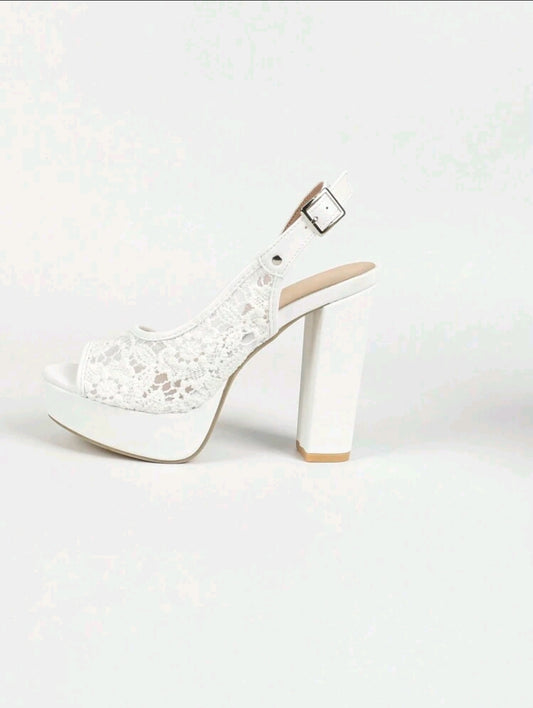 Lace Platform High-Heeled Wedding Sandals