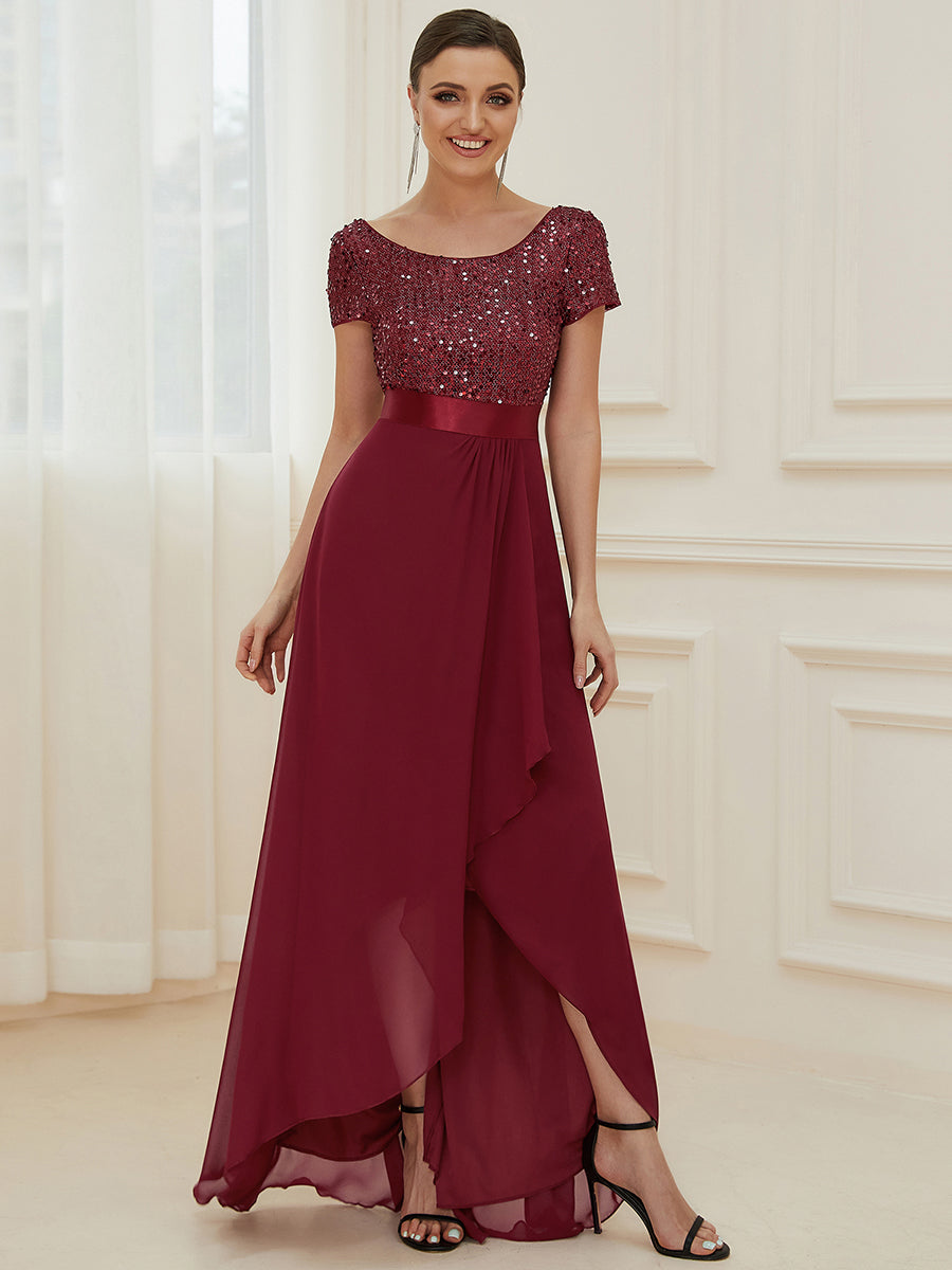 Mother of Bride Round Neck A-Line Floor Length Dress