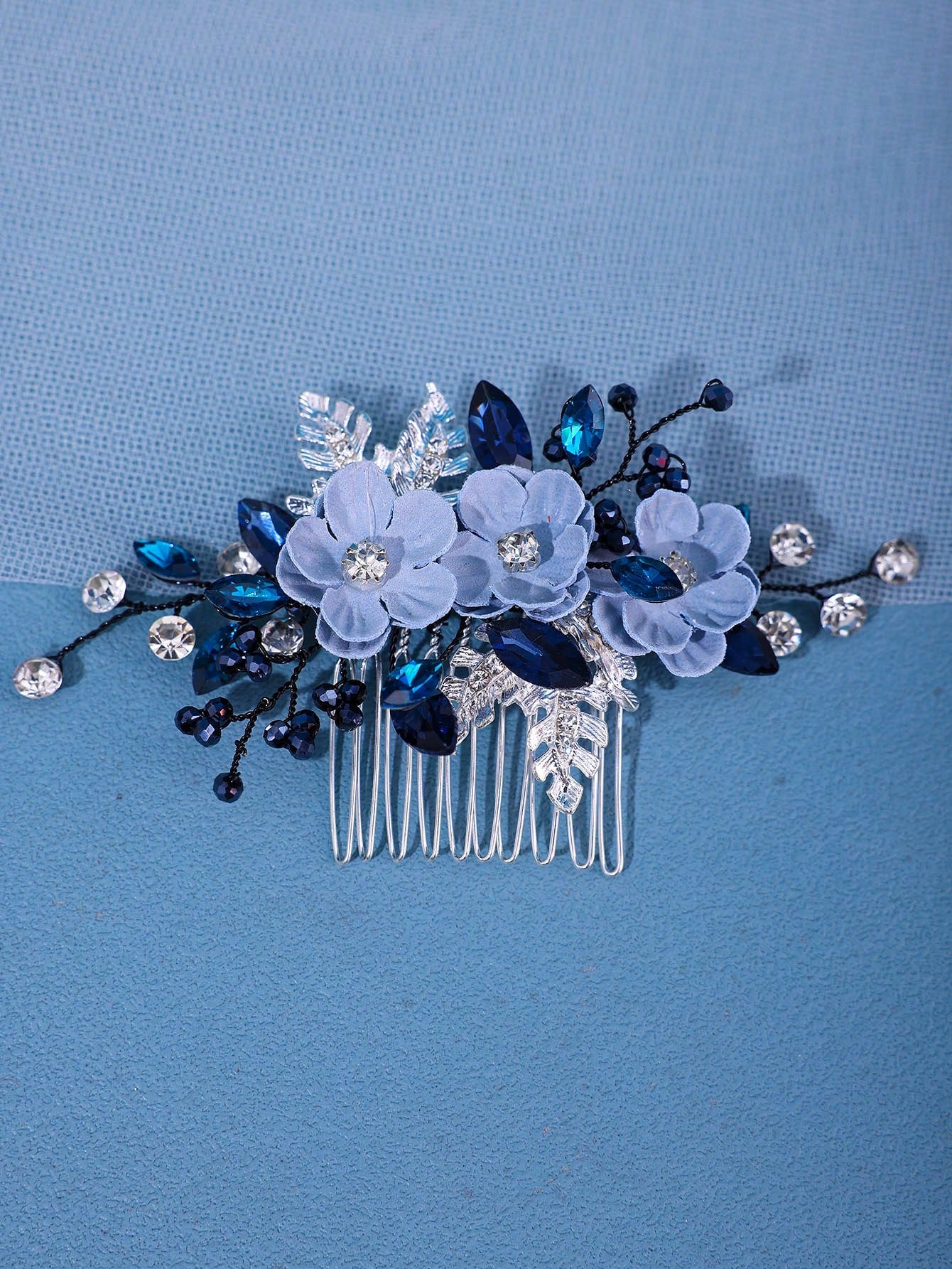 Silver Flower Decorative Bridal Hair Clip