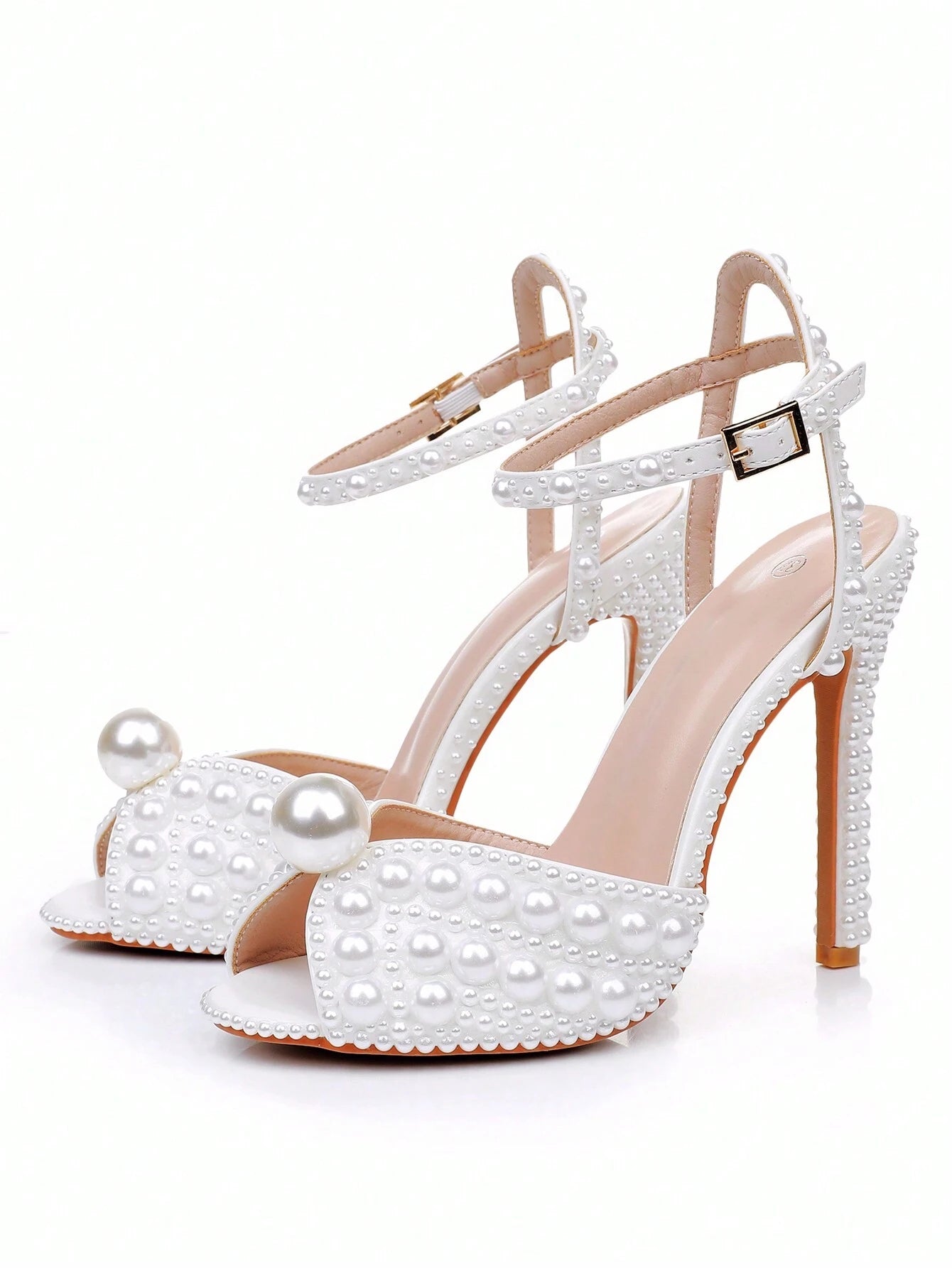 Wedding Faux Pearl Sandals White