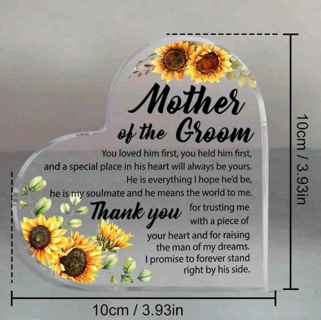 Mother of Groom plaque