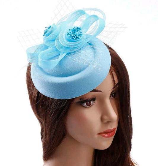 Tea Party Fascinator Sky Blue