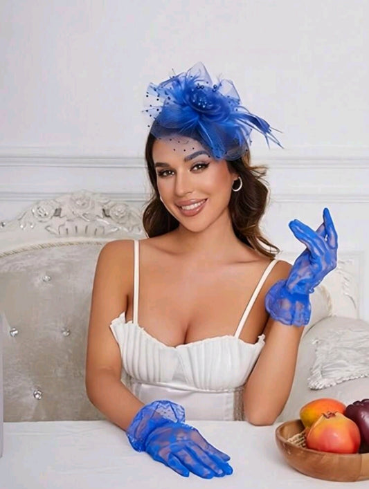 Blue Tea Party Gloves