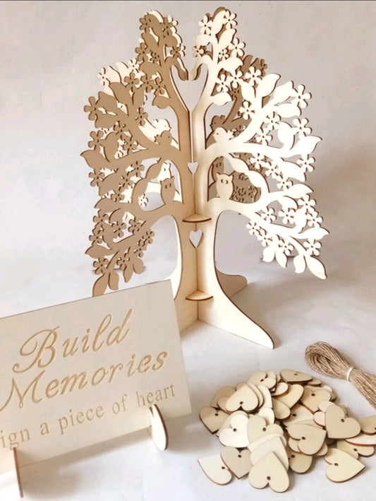 Wooden Craft Sign-In Card Wishing Tree