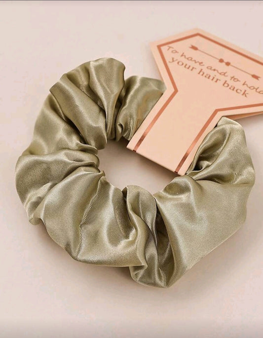 7Pc Satin Hair Scrunchies Set Sage