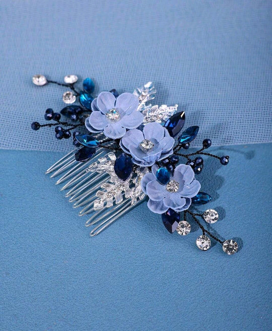 Silver Flower Decorative Bridal Hair Clip