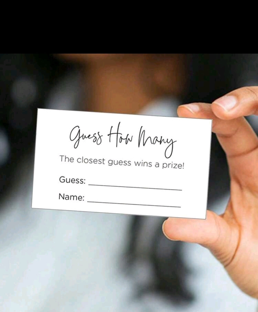 10pcs How Many Guests - Guessing Wedding Game Cards