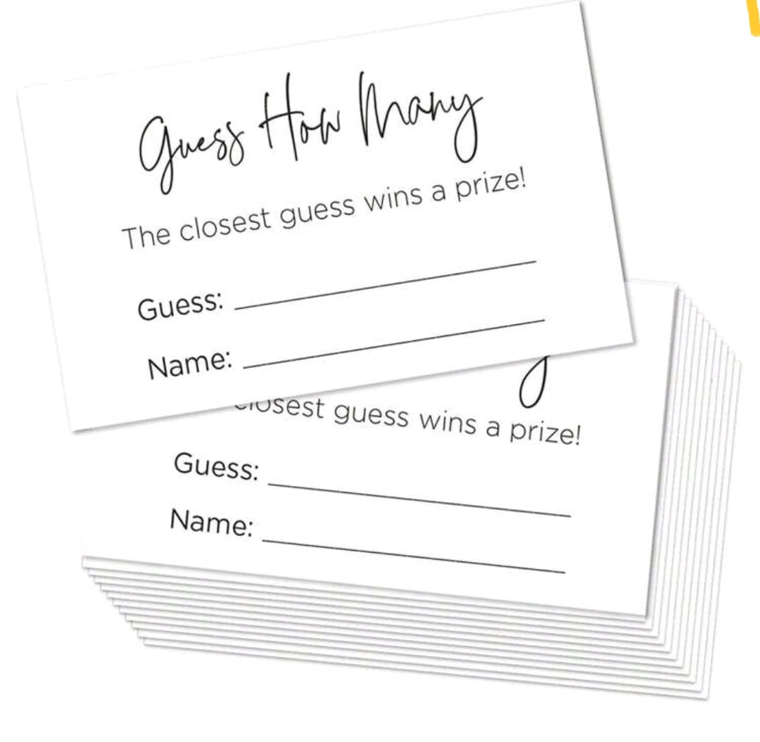 10pcs How Many Guests - Guessing Wedding Game Cards