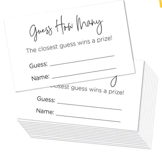 10pcs How Many Guests - Guessing Wedding Game Cards