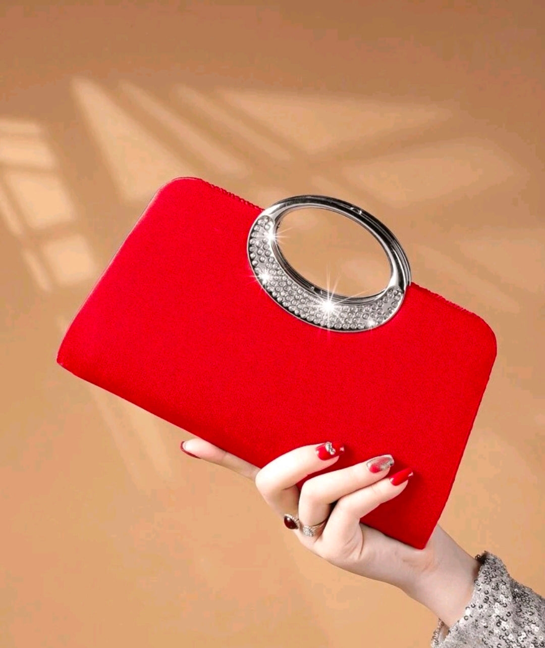 Luxury Evening Clutch Bag Red