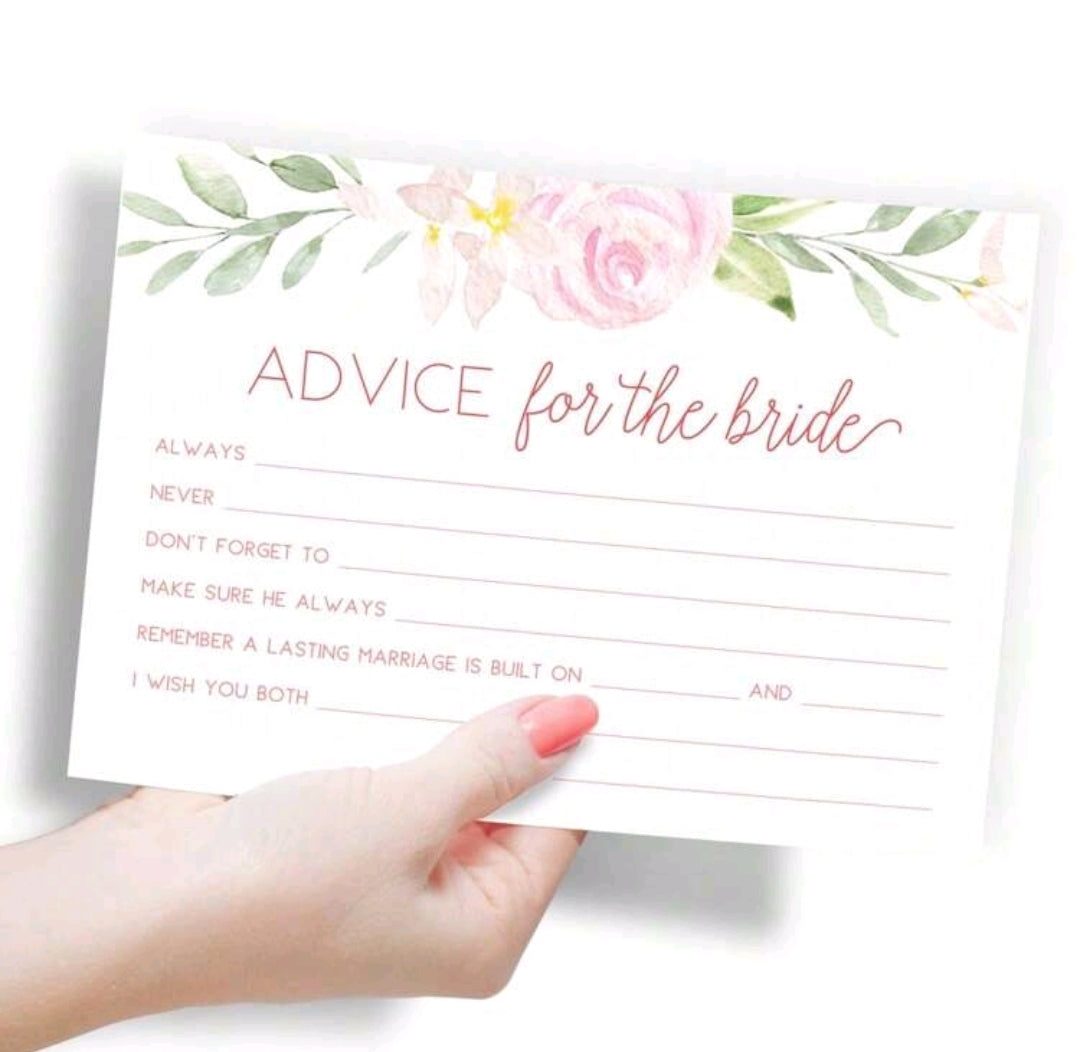 10pc Advice Cards For The Bride