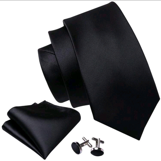 Wedding Tie Set Black
