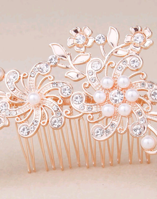 Faux Pearl Detail Hair Pin Rose Gold