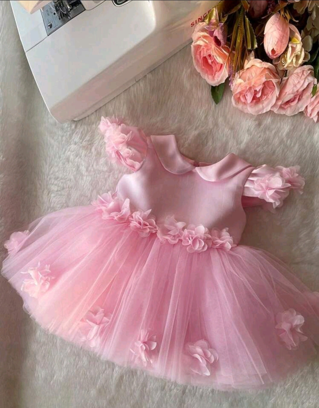 Toddler 3D Flower Bow Princess Dress