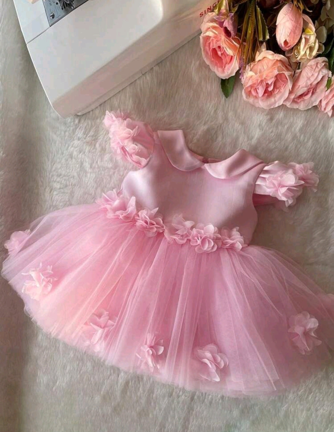 Toddler 3D Flower Bow Princess Dress
