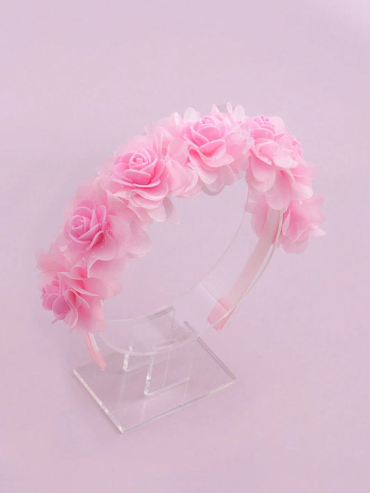 Girls' Pink Flower Girl Headband