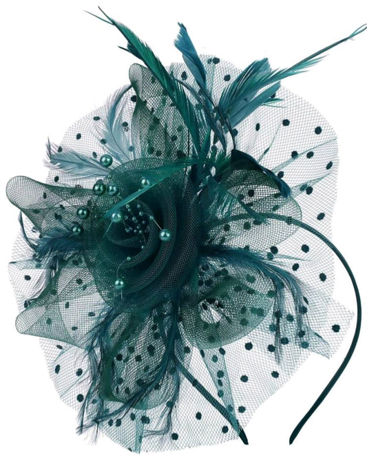 Teal Loop Feather Fancy Hats Wedding Fascinator