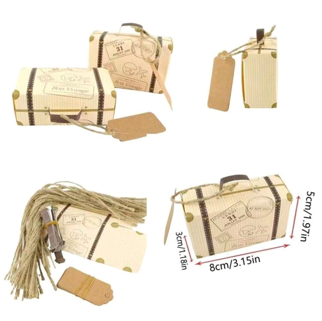 50 Pcs Mini Suitcase Wedding Favor Boxes