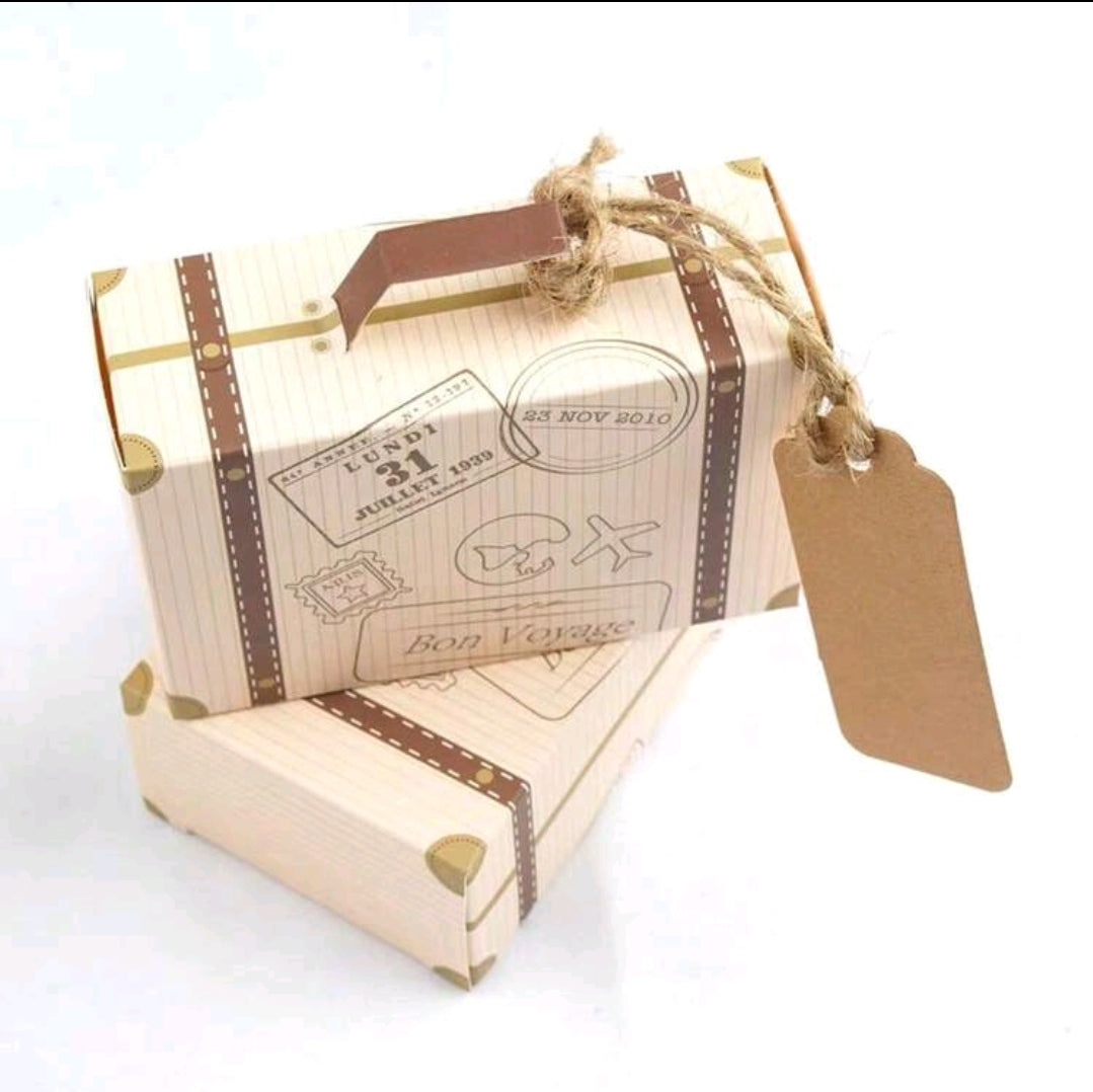 50 Pcs Mini Suitcase Wedding Favor Boxes