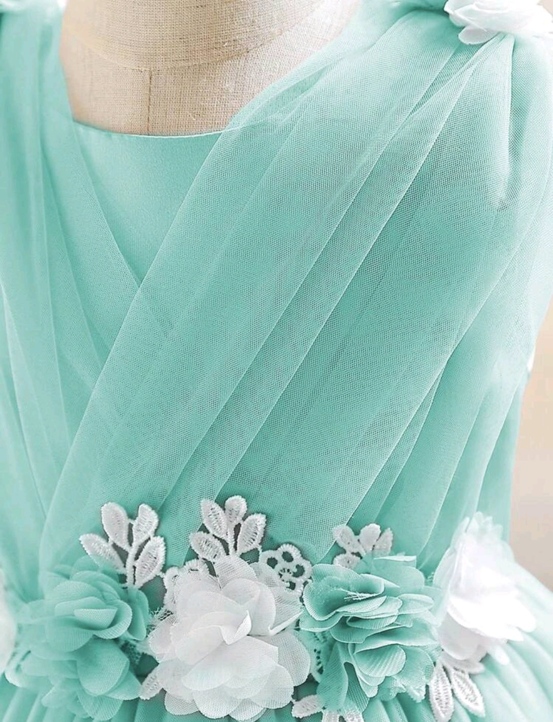 3D Floral Mesh Princess Party Dress