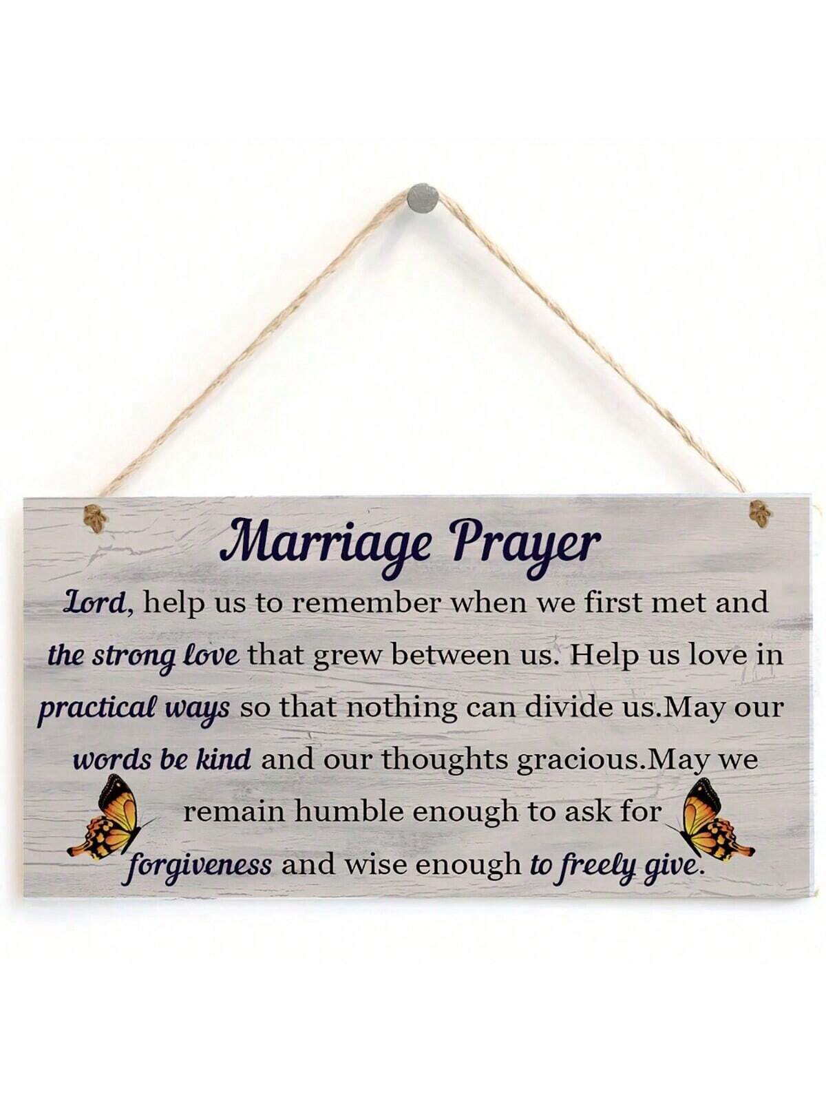 Marriage Prayer Wooden Plaque