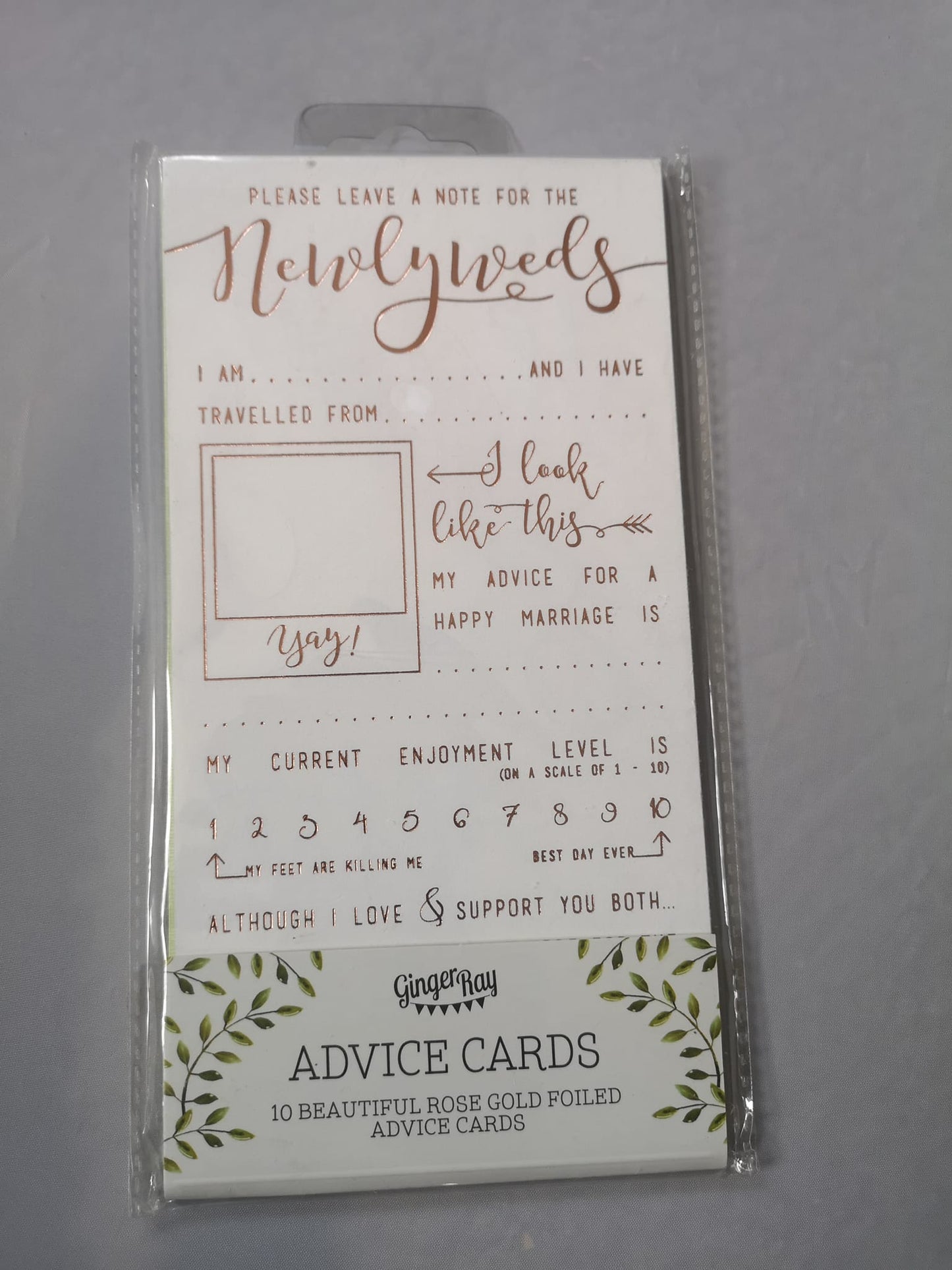 Rose Gold Foiled Advice For The Newlyweds Cards