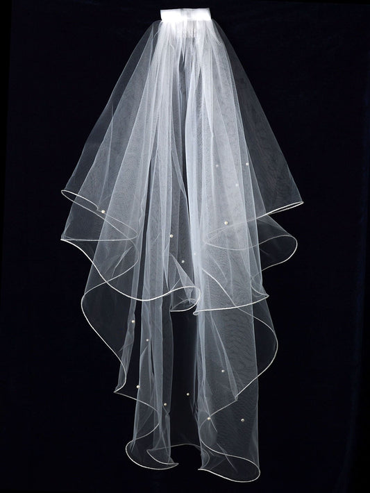 Faux Pearl Detail Bridal Veil Minii