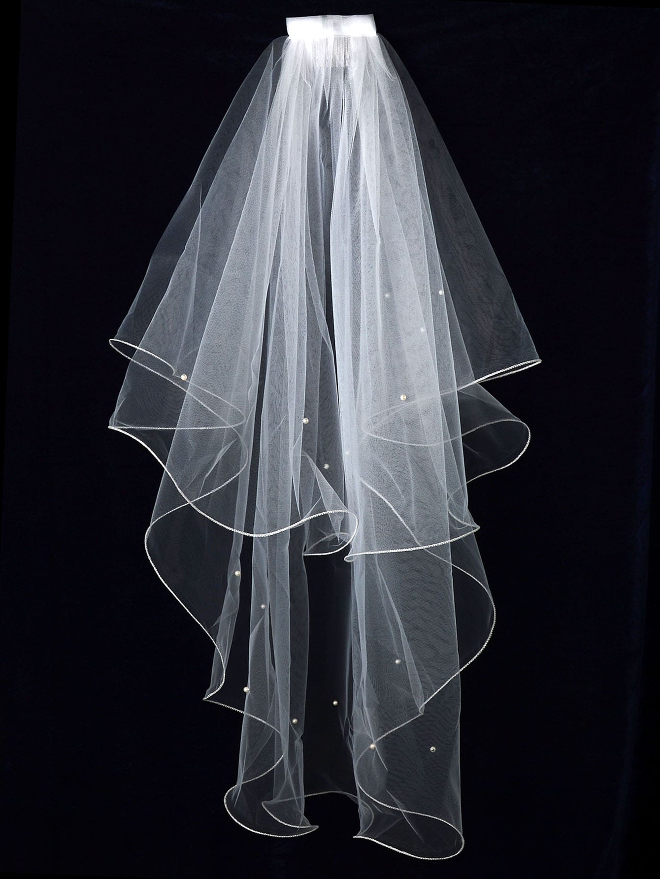 Faux Pearl Detail Bridal Veil Mini