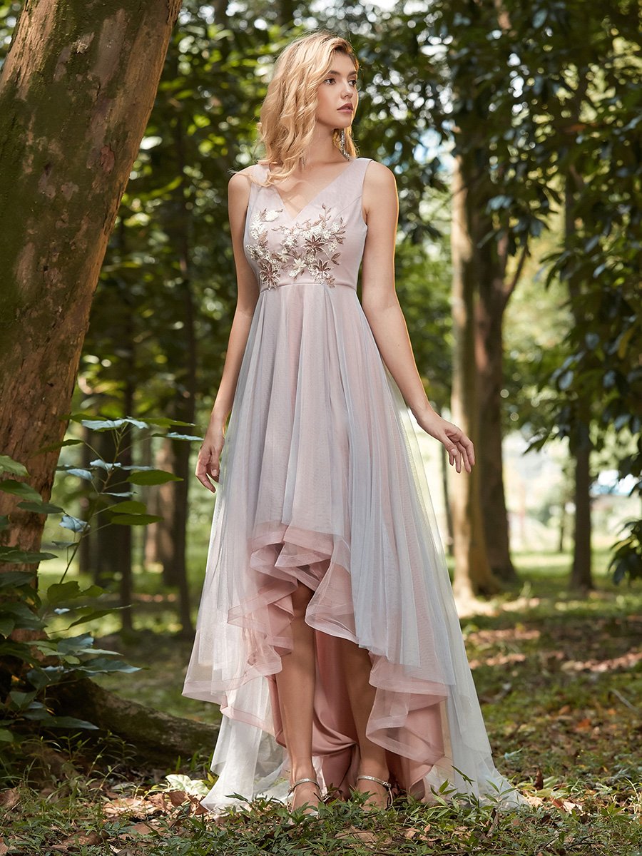 Tulle Prom Evening Dress With Appliques