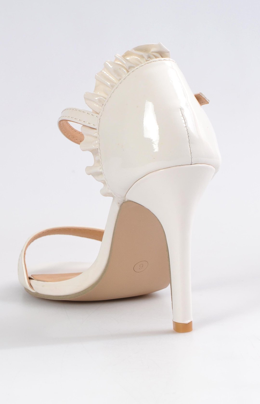 White sales frill heels